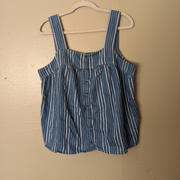 Old Navy Denim Striped Top - Picture 2 of 5